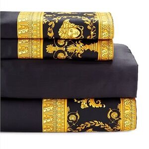 Versace I Love Baroque Bedding Sheet Set, Cali King, Pillow cases, sheets